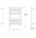 Nature Electric Heated Towel Dryer / Warmer Rail 40 Inch 12 Bars 500012025 - Image 3