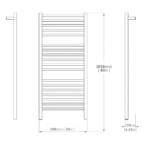 Nature Electric Heated Towel Dryer / Warmer Rail 50 Inch 18 Bars 500018026 - Image 3