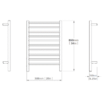 Nature Electric Heated Towel Dryer / Warmer Rail Matt Black 34 Inch 10 Bars 500010026MB - Image 6