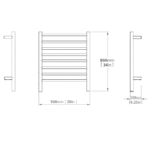 Kiara Electric Heated Towel Dryer / Warmer Rail Gold 34 Inch 8 Bars 600008026G - Image 6