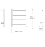 Nature Electric Heated Towel Dryer / Warmer Rail 20 Inch 4 Bars 500004025 - Image 2