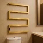 Kiara Zig Electric Heated Towel Warmer / Dryer Rail Gold 6100026G - Image 3