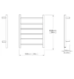 Nature Electric Heated Towel Dryer / Warmer Rail 24 Inch 6 Bars 500006026 - Image 4