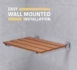 Kiara Folding Wallhung Shower Seat Teak Wood MCW002 - Image 4