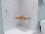 Kiara Folding Wallhung Shower Seat Teak Wood MCW002 - Image 2